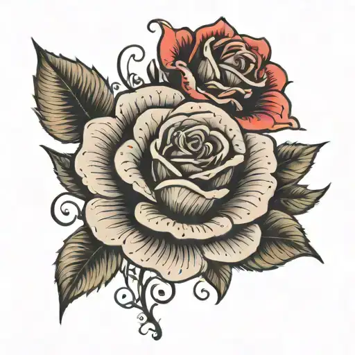 rose with the name Kathy  tattoo design idea