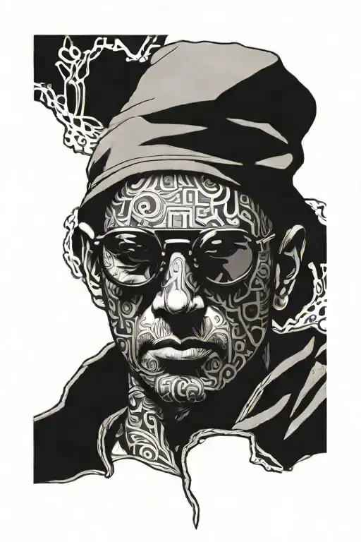 blinded man tattoo design idea