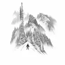 Rtanj mountain in Serbia tattoo design idea