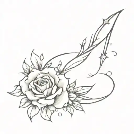 scar cover up with sparkles for upper thigh tattoo design idea