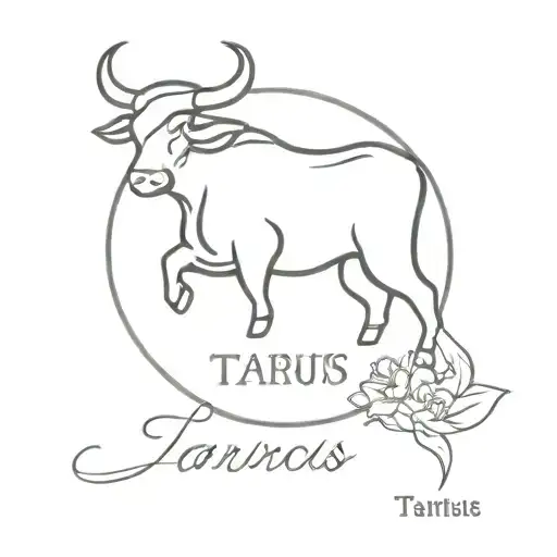 Taurus zodiac sign with date of birth tattoo design idea