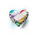 broken skateboard realistic heart tattoo design idea