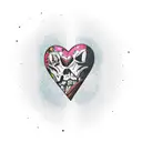 broken skateboard realistic heart tattoo design idea
