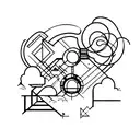 architecture and sky tattoo design idea