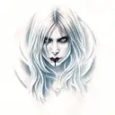 realistic tattoo style, vampire girl from van helsing movie, nude, full body, tattoo design idea