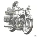 nude lady on harley davidson motorcycle tattoo design idea