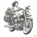 nude lady on harley davidson motorcycle tattoo design idea