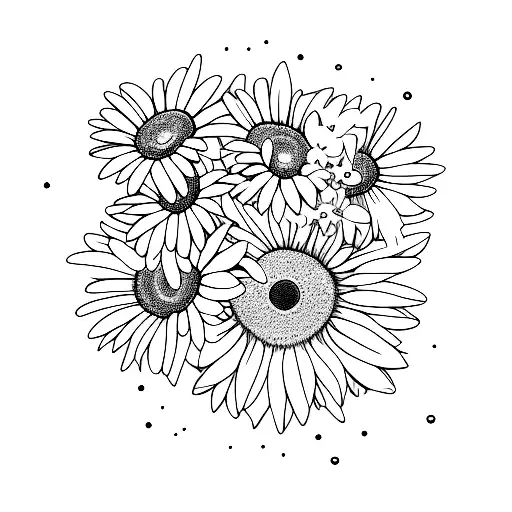 atomic Daisy  tattoo design idea
