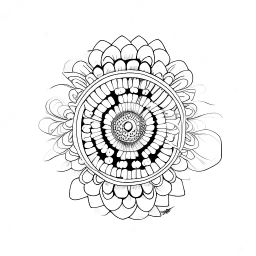 Daisy atomic style  tattoo design idea