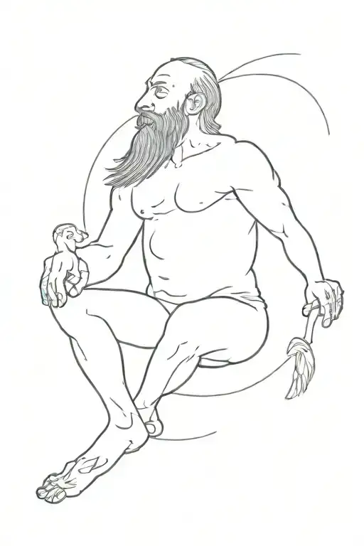 I Reckon god is a funny man tattoo design idea