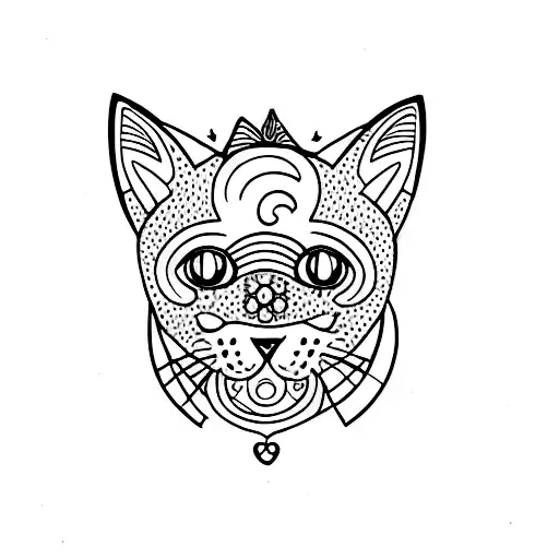 cat memorial small  tattoo design idea