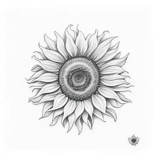 Sunflower in a heart tattoo design idea