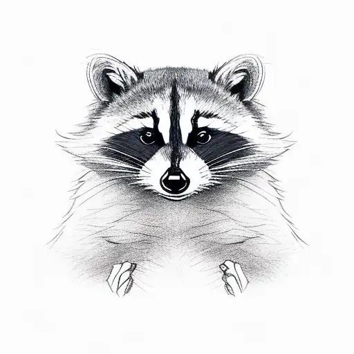 raccoon with short barreled rifle tattoo design idea