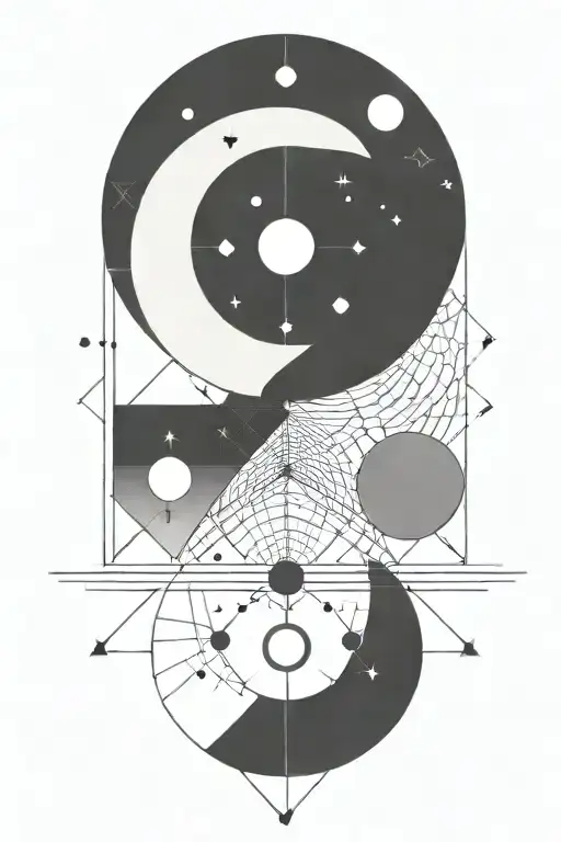 moon phases incorporated tattoo design idea