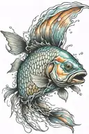 dead fish swimming   tattoo design idea