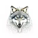 wolf with teeth about to bige tattoo design idea