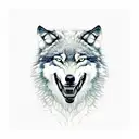wolf with teeth about to bige tattoo design idea