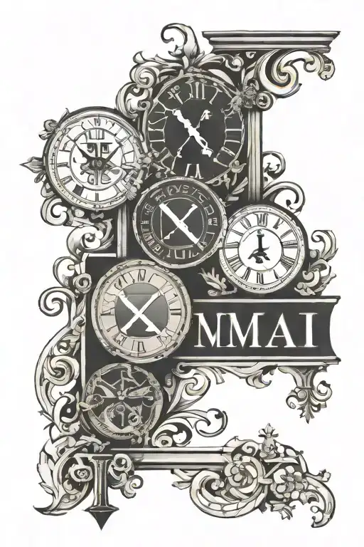 roman numerals representing important dates tattoo design idea