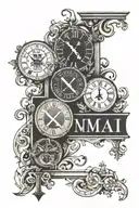 roman numerals representing important dates tattoo design idea