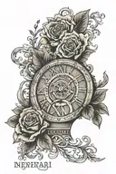 roman numerals representing important dates tattoo design idea