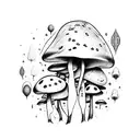 sexy mushroom head lady full body  tattoo design idea