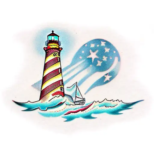 lighthouse and pinky promise tattoo design idea