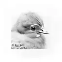 Baby chick in a computer server room tattoo design idea