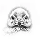 Baby chick in a computer server room tattoo design idea
