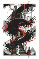 Stairway to heaven vs hell tattoo design idea