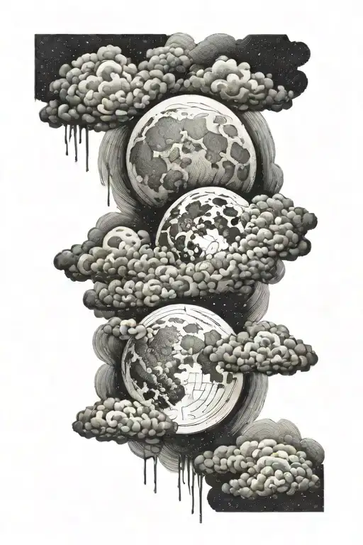 FULL MOON CLOUDS tattoo design idea