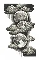FULL MOON CLOUDS tattoo design idea