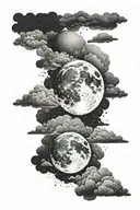 FULL MOON CLOUDS tattoo design idea