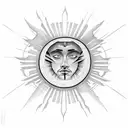 half sun and half writing with"solecito" in mexican style tattoo design idea