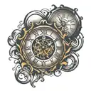 melting clock tattoo design idea