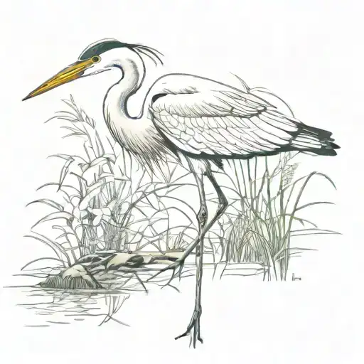 heron tattoo design idea