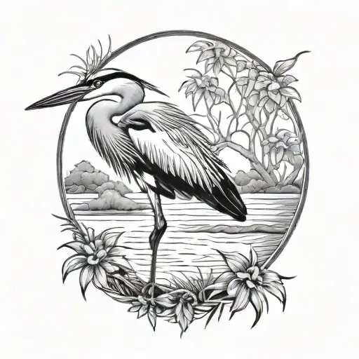 heron tattoo design idea