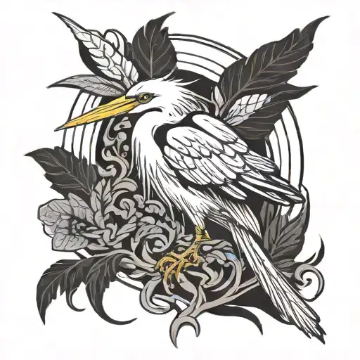 heron tattoo design idea