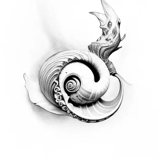 nautilus shell tattoo design idea