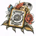art with music and cinema  tattoo design idea