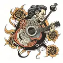 art with music and cinema  tattoo design idea