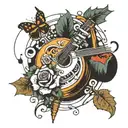 art with music and cinema  tattoo design idea