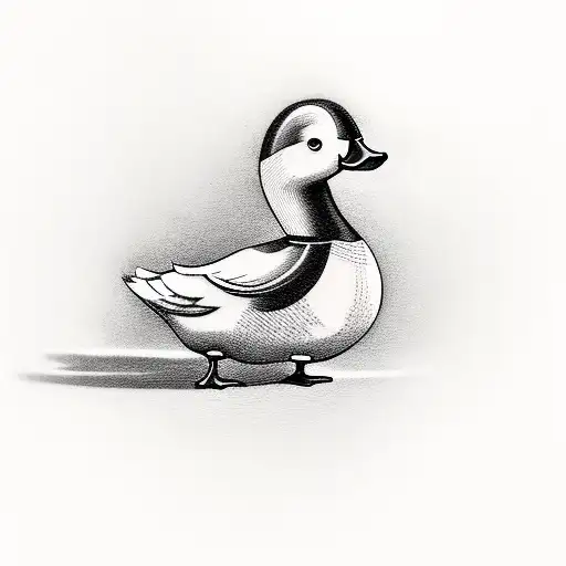 A duck with a pipe and a goth Background  tattoo design idea
