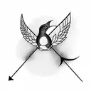 a bird with an arrow tattoo design idea