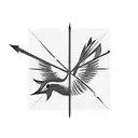 a bird with an arrow tattoo design idea