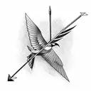 a bird with an arrow tattoo design idea