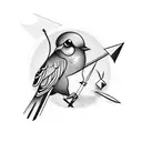 a bird with an arrow tattoo design idea