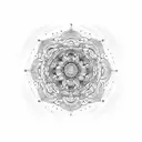 A mandala design with motivational quotes from famous artists and musicians tattoo design idea