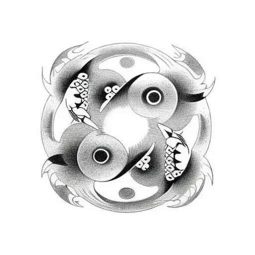 traditional japanese back tattoo 2 koi fish yin yang tattoo design idea