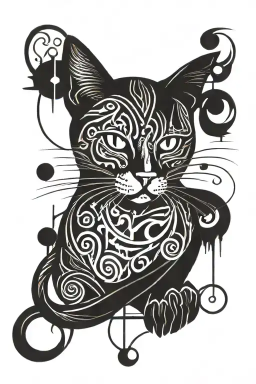 schrodinger cat tattoo design idea