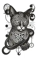 schrodinger cat tattoo design idea